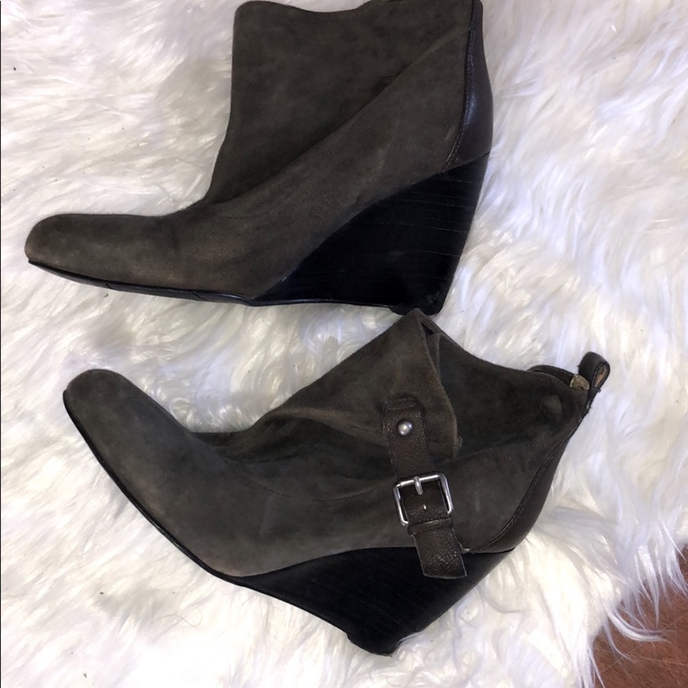 Nine West Nworro Suede Leather boot wedges sz 6.5